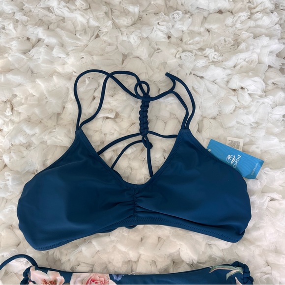 NWT Women's 2 Piece Bikini Set Back Braided Straps with Reversible Bottom SIZE M - Picture 7 of 17